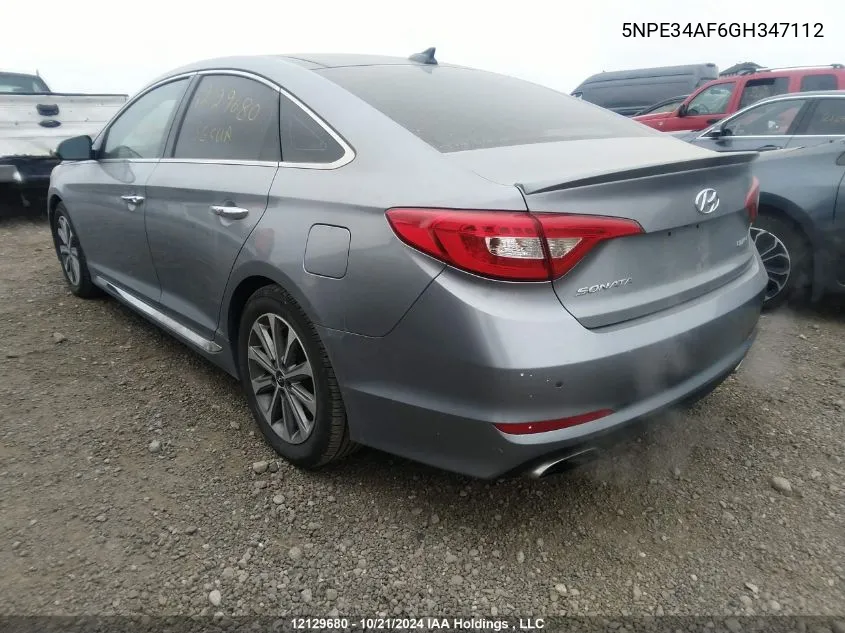 2016 Hyundai Sonata Sport/Limited VIN: 5NPE34AF6GH347112 Lot: 12129680