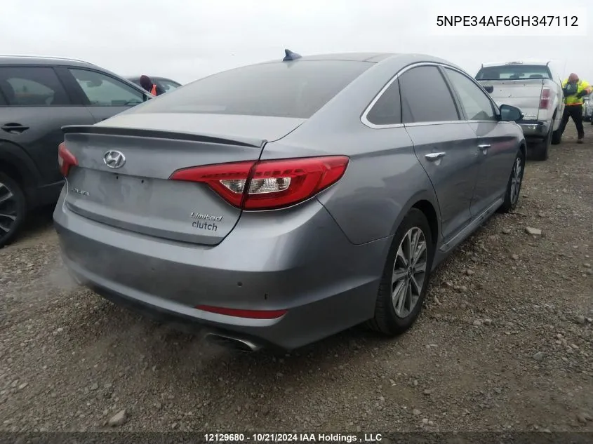 2016 Hyundai Sonata Sport/Limited VIN: 5NPE34AF6GH347112 Lot: 12129680