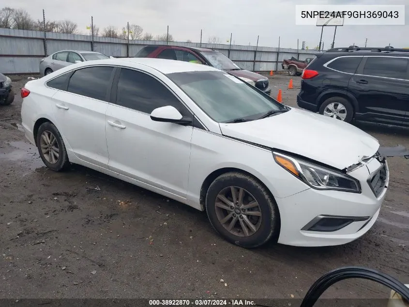 2016 Hyundai Sonata Se VIN: 5NPE24AF9GH369043 Lot: 38922870