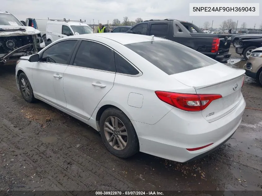 2016 Hyundai Sonata Se VIN: 5NPE24AF9GH369043 Lot: 38922870