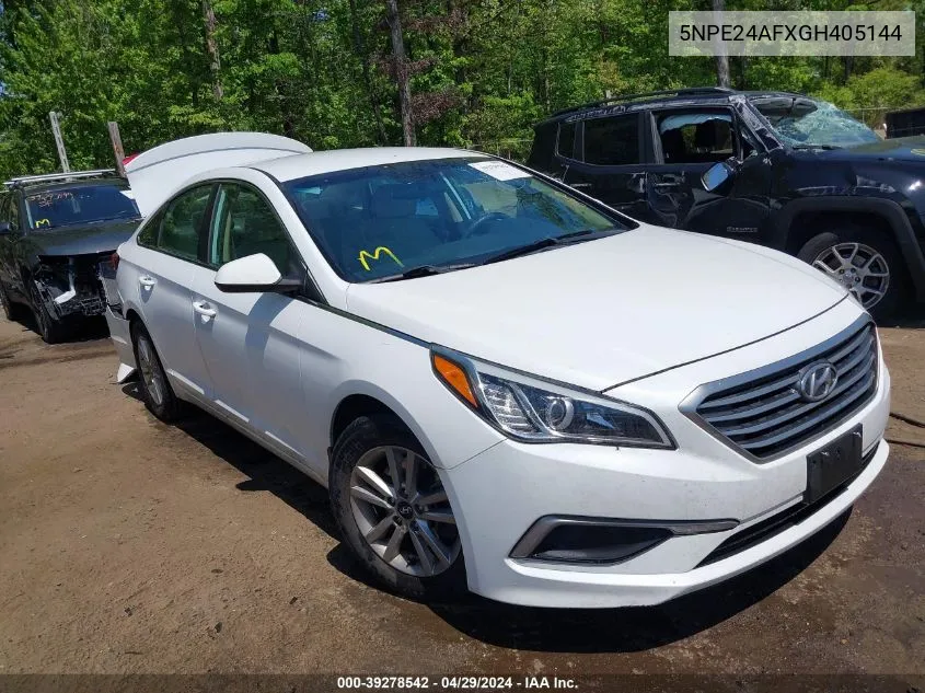 2016 Hyundai Sonata Se VIN: 5NPE24AFXGH405144 Lot: 39278542