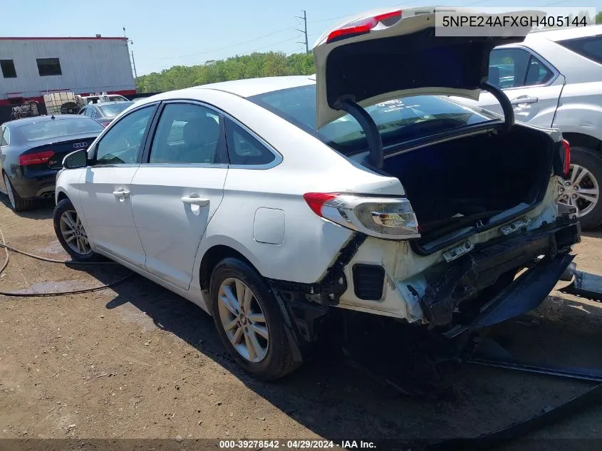 2016 Hyundai Sonata Se VIN: 5NPE24AFXGH405144 Lot: 39278542