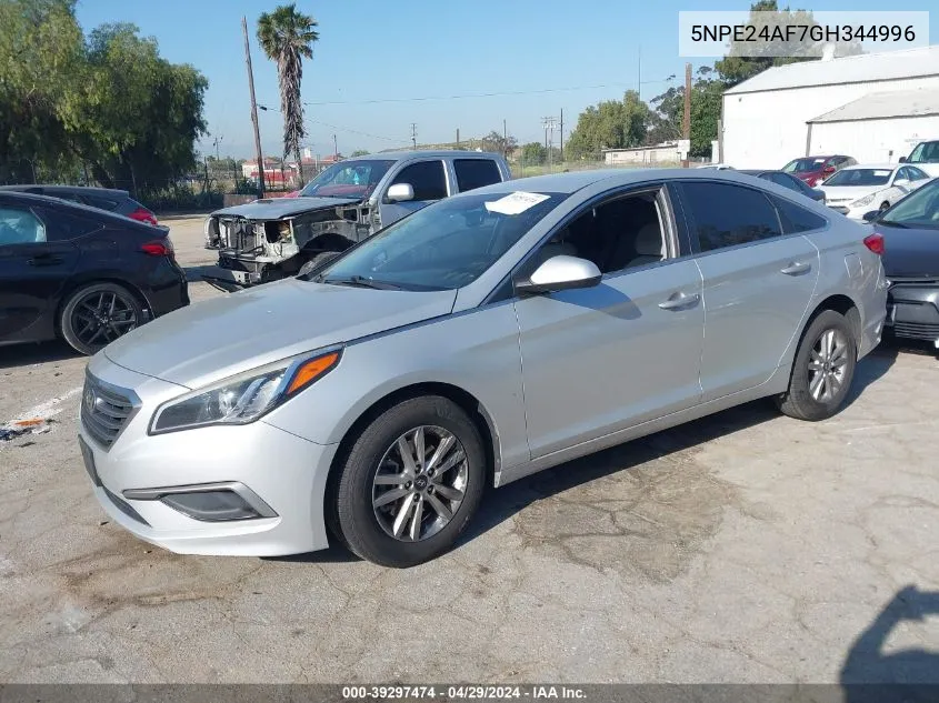 2016 Hyundai Sonata Se VIN: 5NPE24AF7GH344996 Lot: 39297474