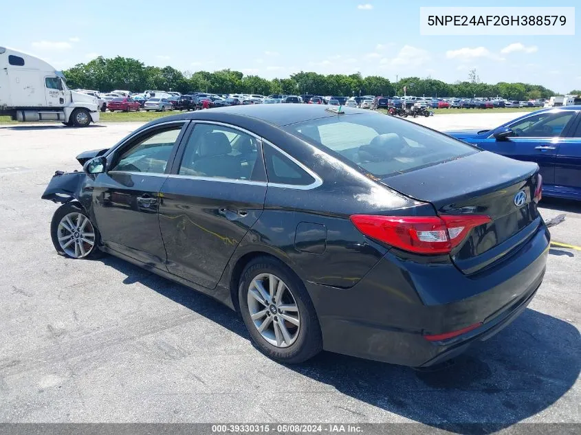 2016 Hyundai Sonata Se VIN: 5NPE24AF2GH388579 Lot: 39330315