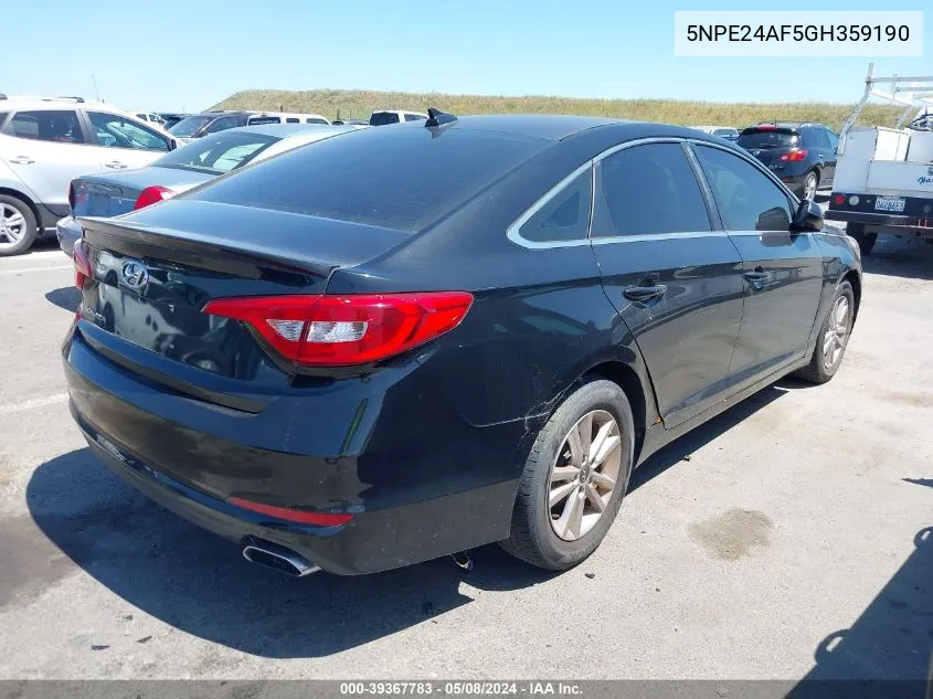 5NPE24AF5GH359190 2016 Hyundai Sonata Se