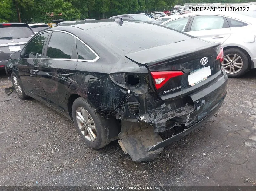 5NPE24AF0GH384322 2016 Hyundai Sonata Se