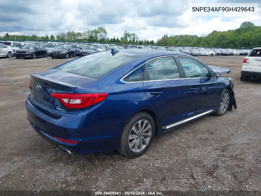 5NPE34AF9GH429643 2016 Hyundai Sonata Sport