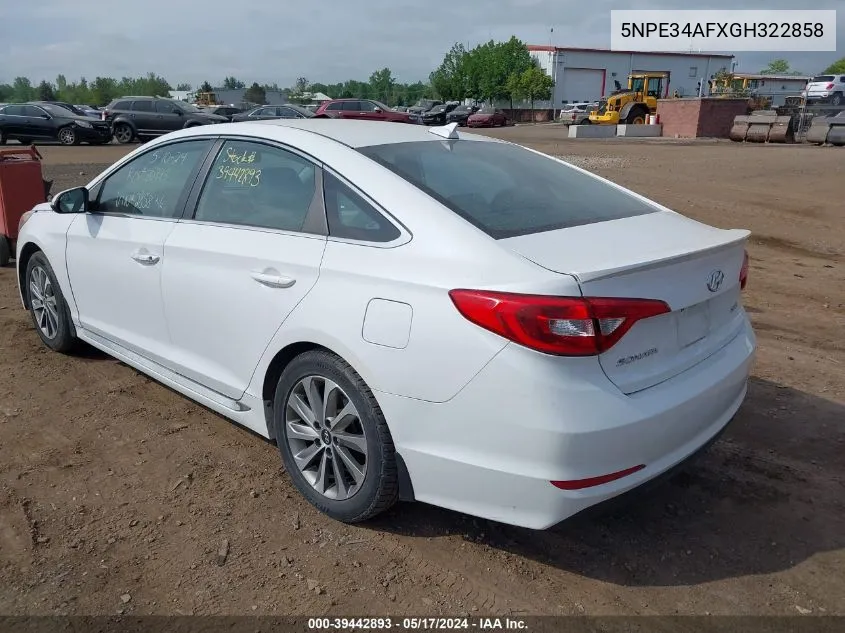 5NPE34AFXGH322858 2016 Hyundai Sonata Sport