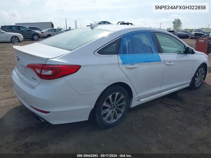 5NPE34AFXGH322858 2016 Hyundai Sonata Sport