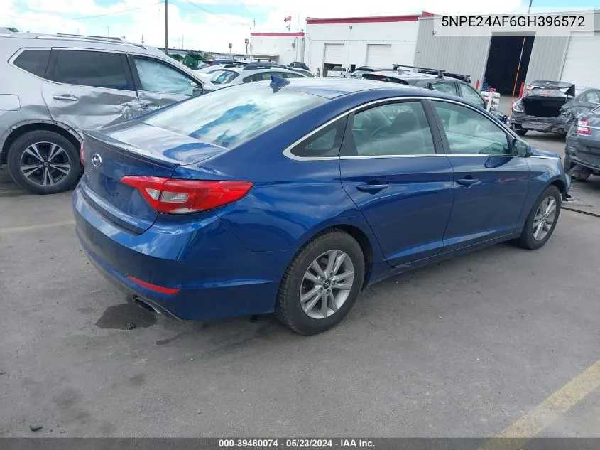 2016 Hyundai Sonata VIN: 5NPE24AF6GH396572 Lot: 39480074