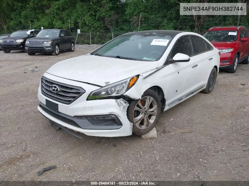 2016 Hyundai Sonata Sport VIN: 5NPE34AF9GH382744 Lot: 39484151