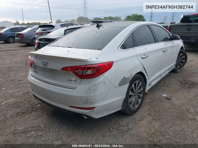 2016 Hyundai Sonata Sport VIN: 5NPE34AF9GH382744 Lot: 39484151