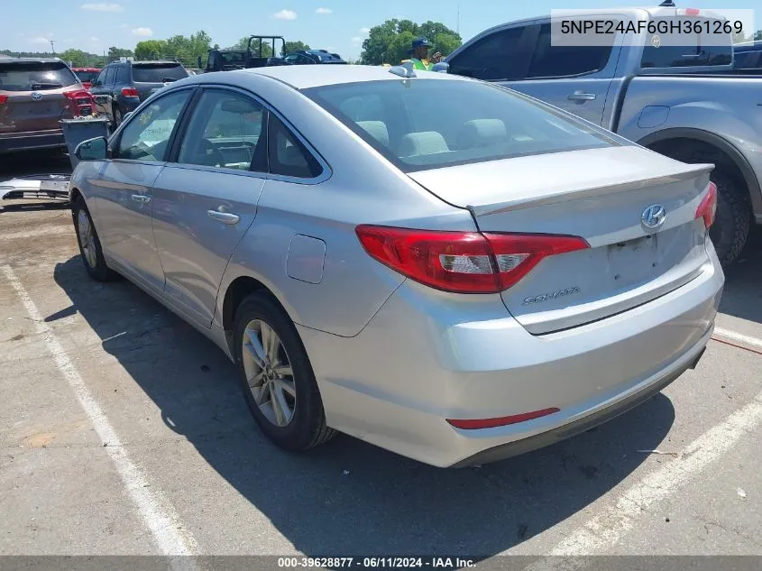 2016 Hyundai Sonata Se VIN: 5NPE24AF6GH361269 Lot: 39628877