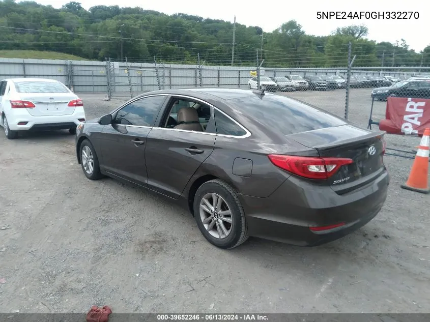 5NPE24AF0GH332270 2016 Hyundai Sonata Se