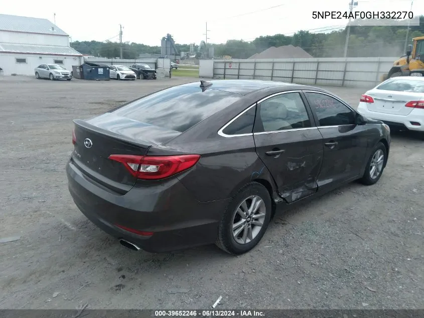 5NPE24AF0GH332270 2016 Hyundai Sonata Se