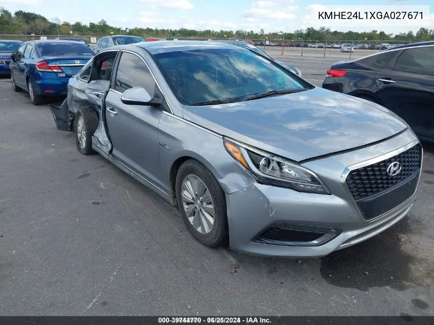 2016 Hyundai Sonata Hybrid Se VIN: KMHE24L1XGA027671 Lot: 39744770