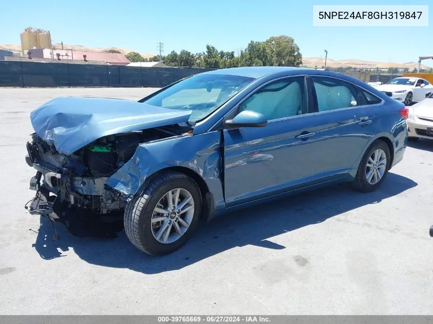 2016 Hyundai Sonata Se VIN: 5NPE24AF8GH319847 Lot: 39765669