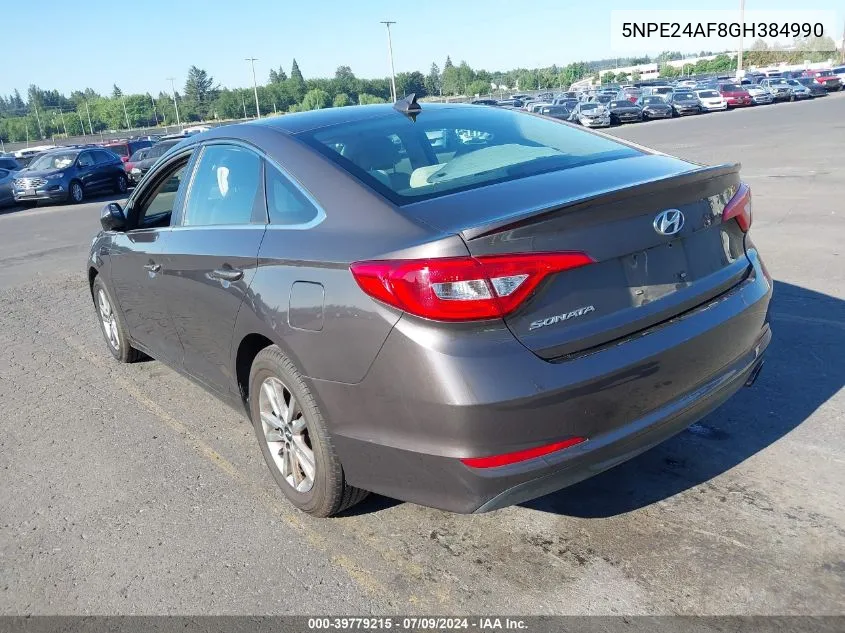 5NPE24AF8GH384990 2016 Hyundai Sonata Se