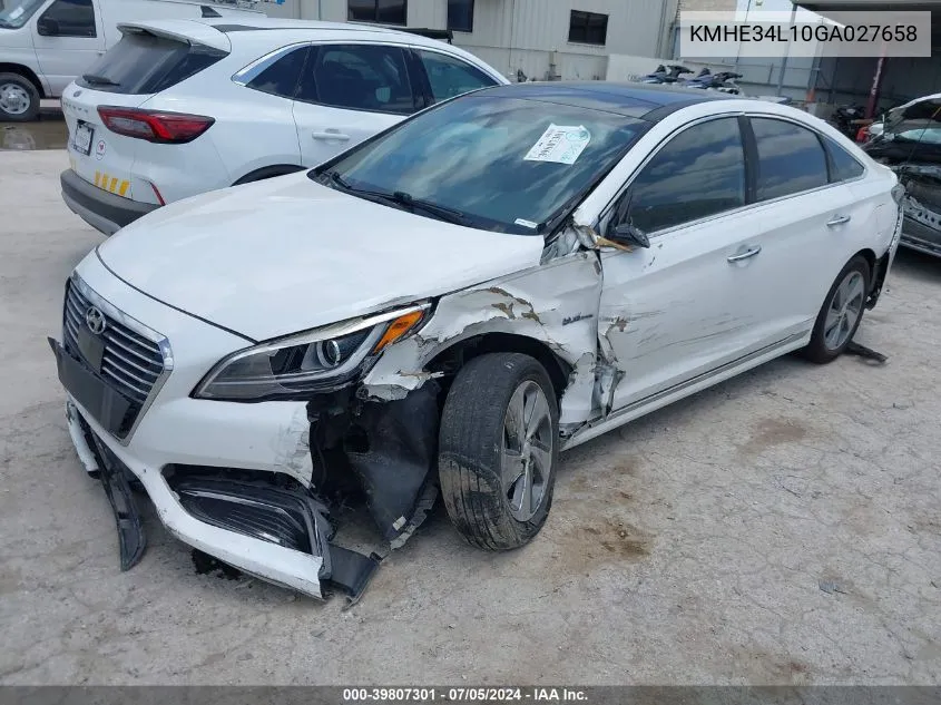 2016 Hyundai Sonata Hybrid Limited VIN: KMHE34L10GA027658 Lot: 39807301