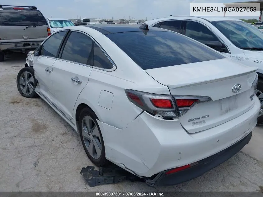 KMHE34L10GA027658 2016 Hyundai Sonata Hybrid Limited