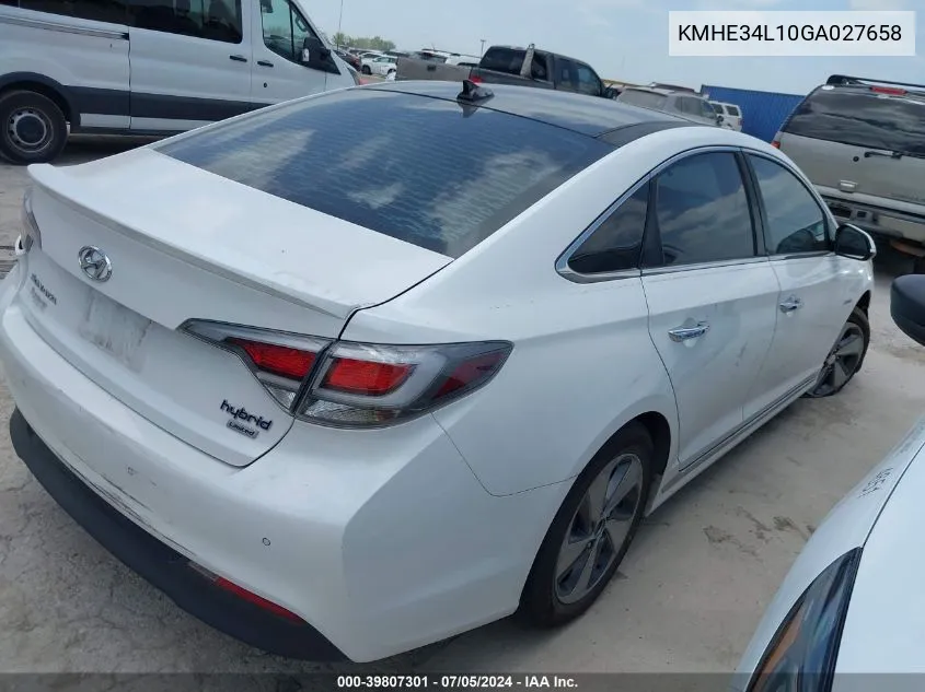 KMHE34L10GA027658 2016 Hyundai Sonata Hybrid Limited