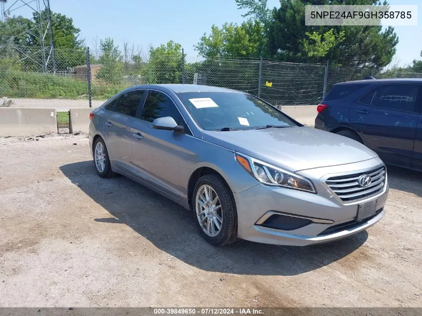 2016 Hyundai Sonata Se VIN: 5NPE24AF9GH358785 Lot: 39849650