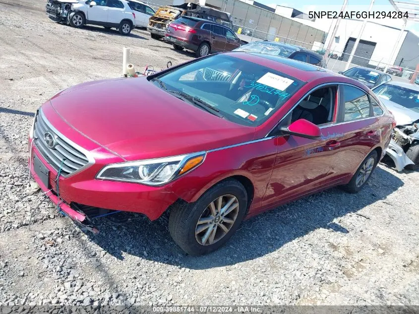 2016 Hyundai Sonata Se VIN: 5NPE24AF6GH294284 Lot: 39851744