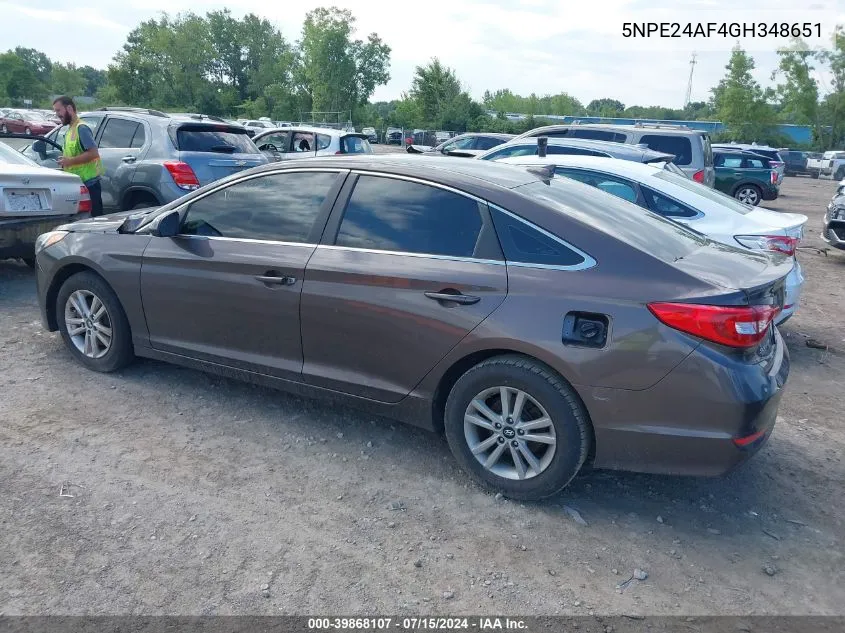 5NPE24AF4GH348651 2016 Hyundai Sonata Se