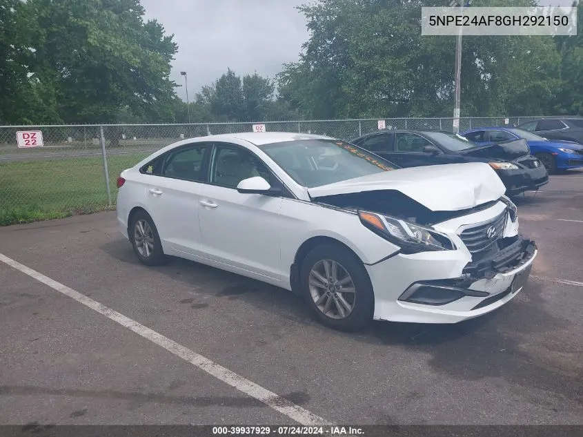 2016 Hyundai Sonata Se VIN: 5NPE24AF8GH292150 Lot: 39937929