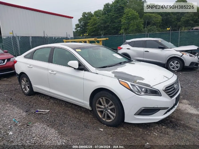 2016 Hyundai Sonata Se VIN: 5NPE24AF9GH385226 Lot: 39956228