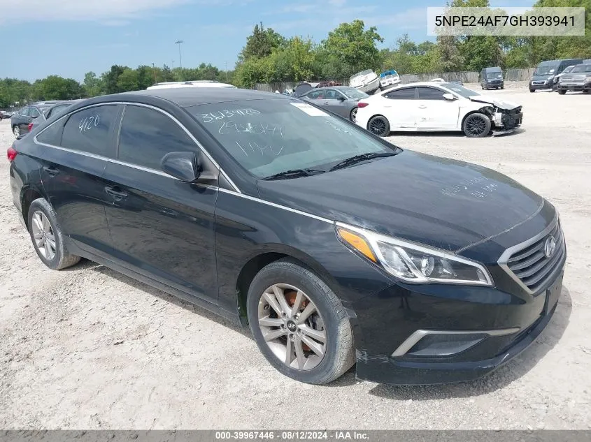 2016 Hyundai Sonata VIN: 5NPE24AF7GH393941 Lot: 39967446