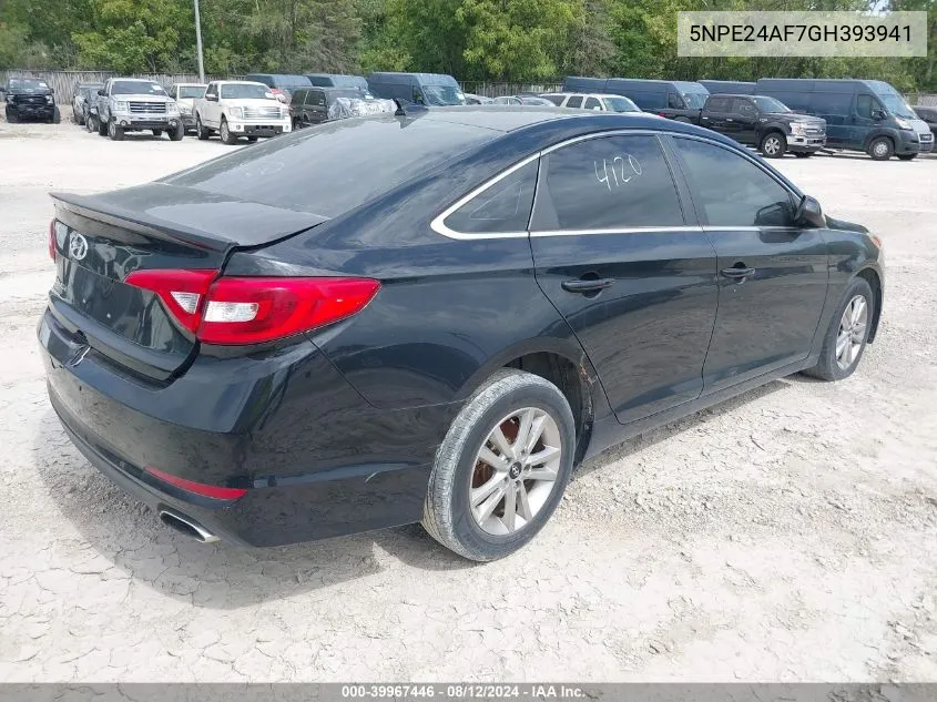 5NPE24AF7GH393941 2016 Hyundai Sonata