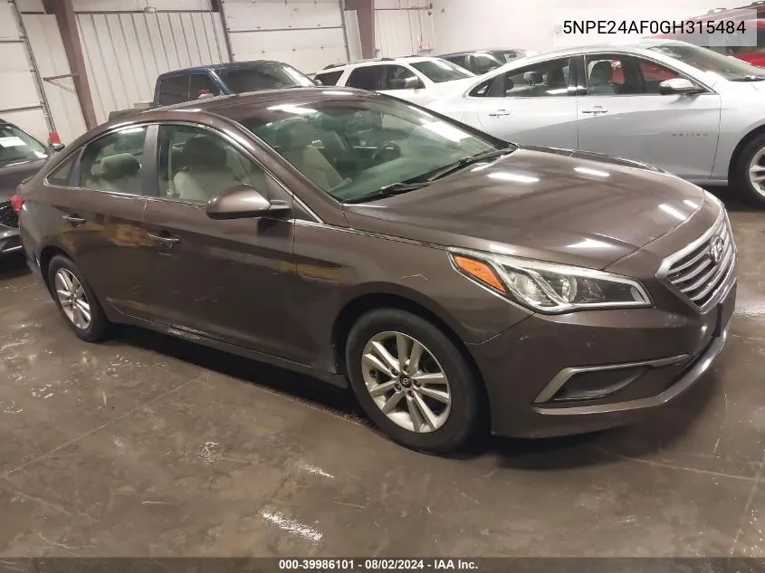 5NPE24AF0GH315484 2016 Hyundai Sonata Se