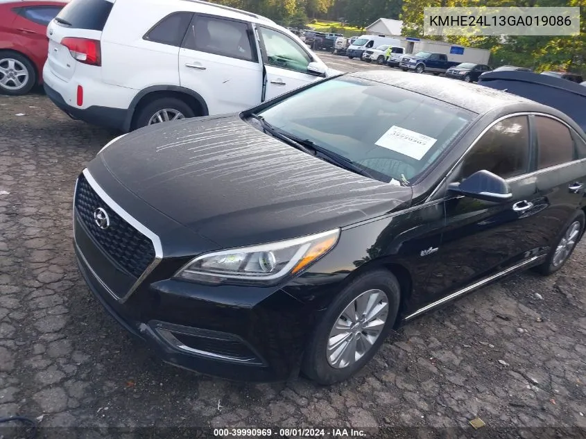 2016 Hyundai Sonata Hybrid Se VIN: KMHE24L13GA019086 Lot: 39990969