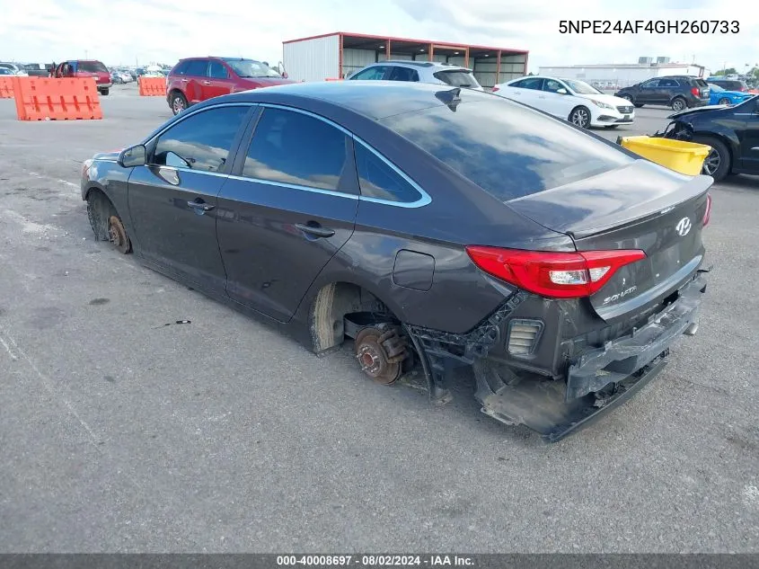 2016 Hyundai Sonata Se VIN: 5NPE24AF4GH260733 Lot: 40008697