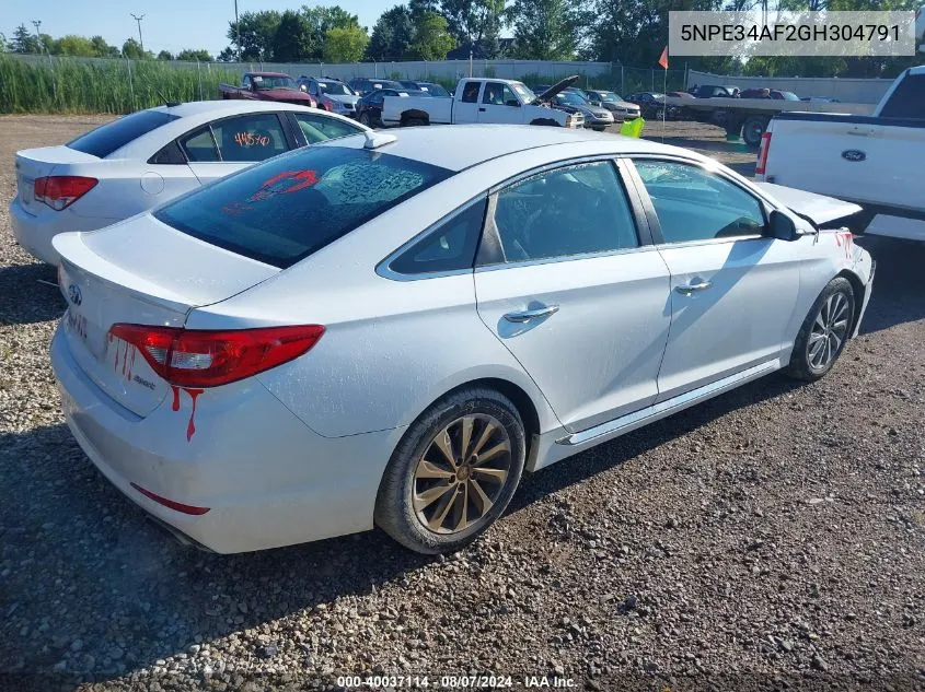 2016 Hyundai Sonata Sport VIN: 5NPE34AF2GH304791 Lot: 40037114