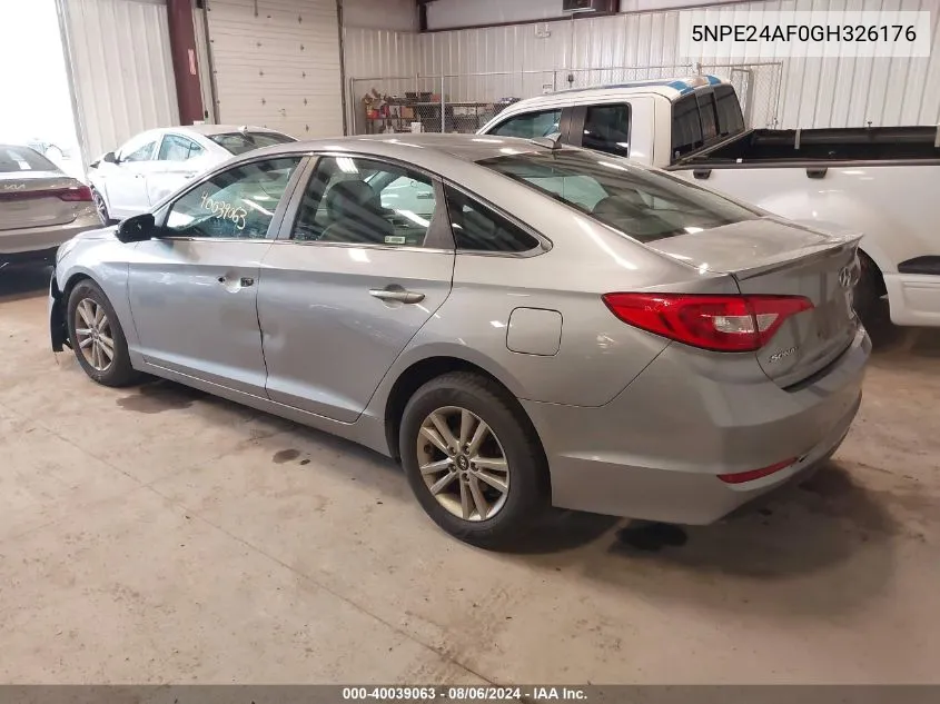 5NPE24AF0GH326176 2016 Hyundai Sonata Se