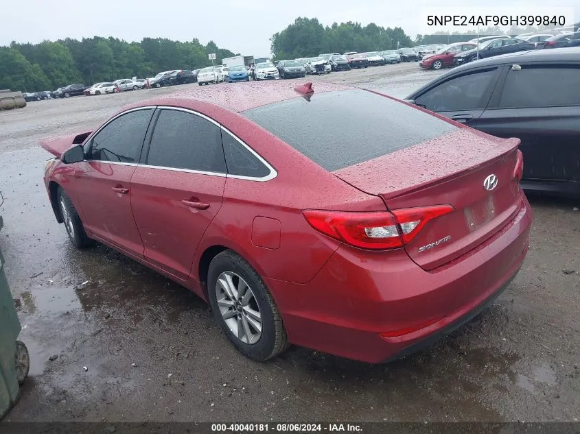 5NPE24AF9GH399840 2016 Hyundai Sonata