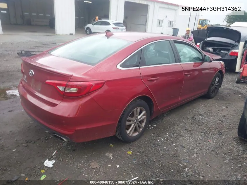 5NPE24AF3GH314362 2016 Hyundai Sonata Se