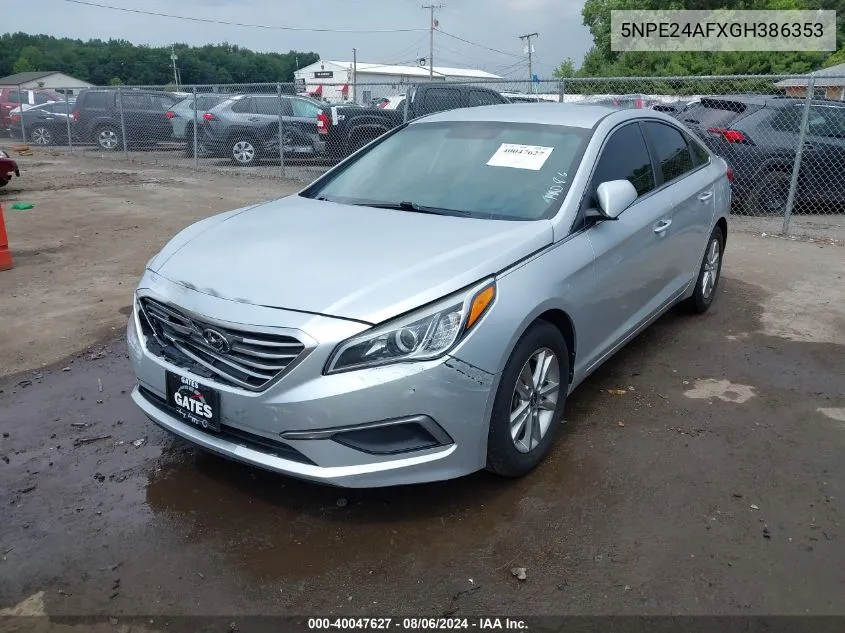 2016 Hyundai Sonata Se VIN: 5NPE24AFXGH386353 Lot: 40047627