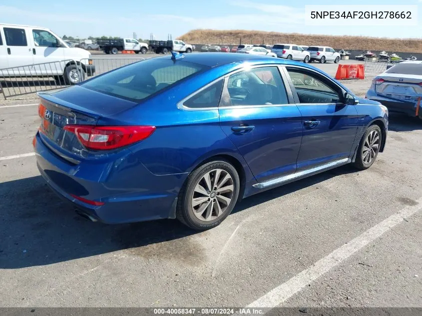 5NPE34AF2GH278662 2016 Hyundai Sonata Sport