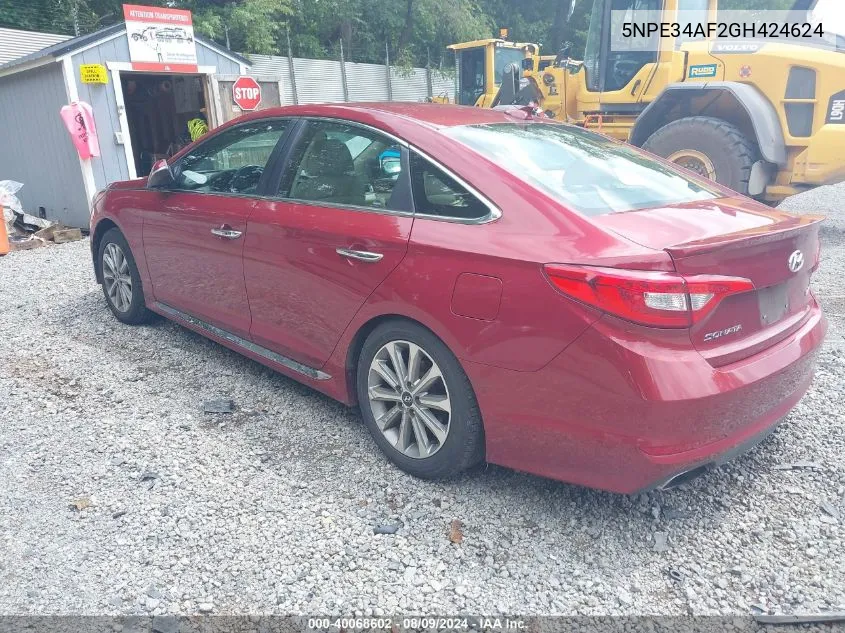 5NPE34AF2GH424624 2016 Hyundai Sonata Limited