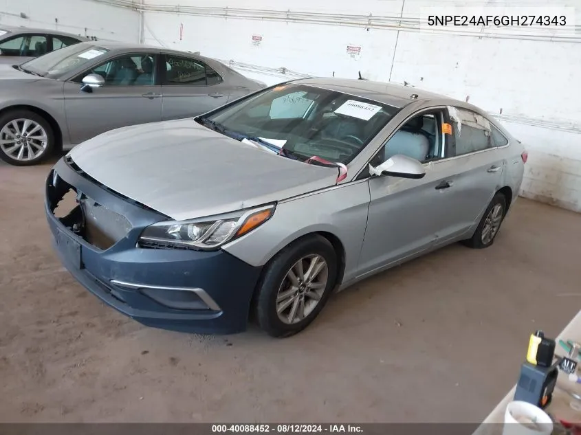 5NPE24AF6GH274343 2016 Hyundai Sonata Se