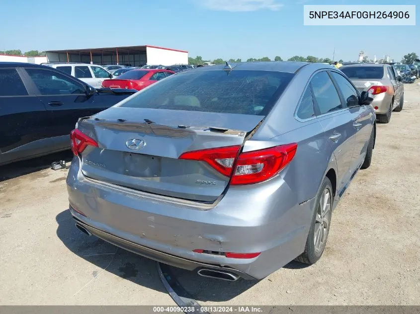 2016 Hyundai Sonata Sport VIN: 5NPE34AF0GH264906 Lot: 40090238