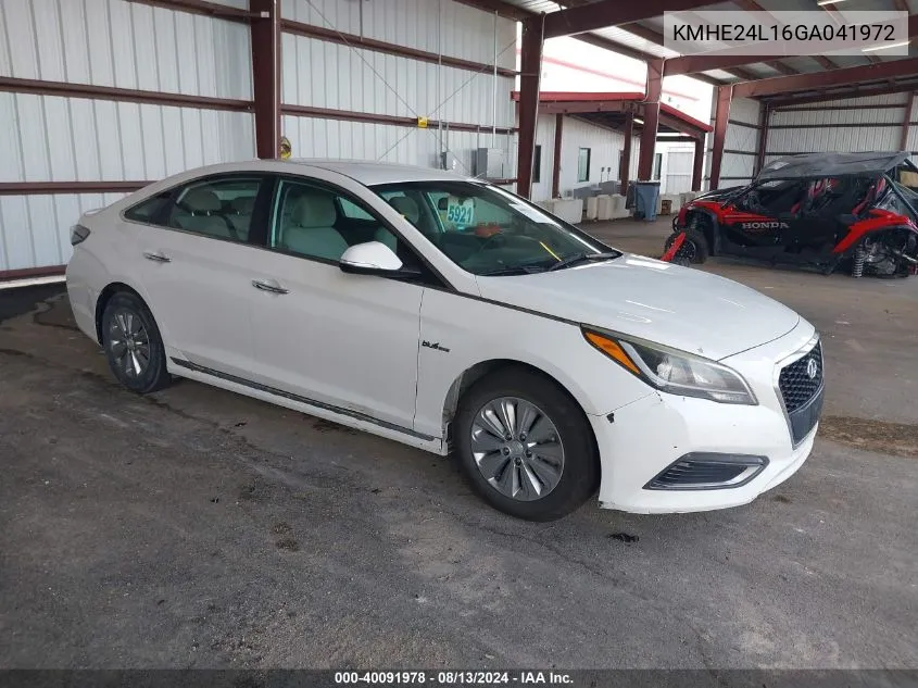 KMHE24L16GA041972 2016 Hyundai Sonata Hybrid Hybrid/Se