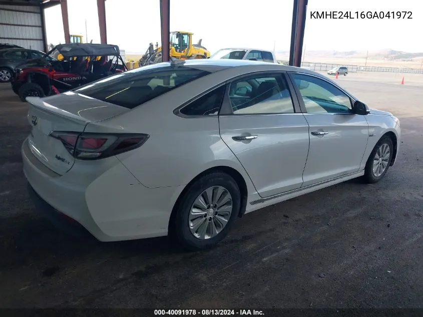 KMHE24L16GA041972 2016 Hyundai Sonata Hybrid Hybrid/Se