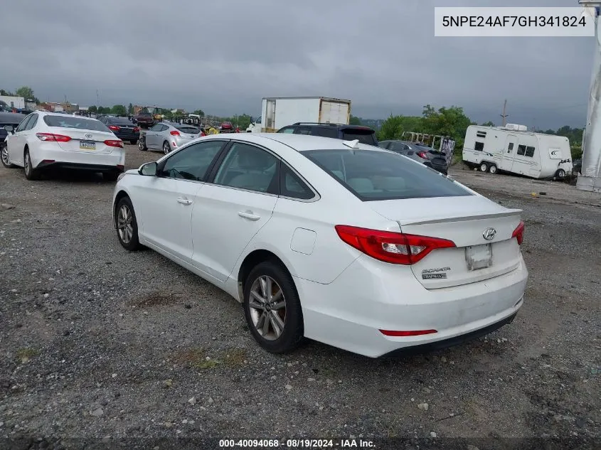 2016 Hyundai Sonata Se VIN: 5NPE24AF7GH341824 Lot: 40094068