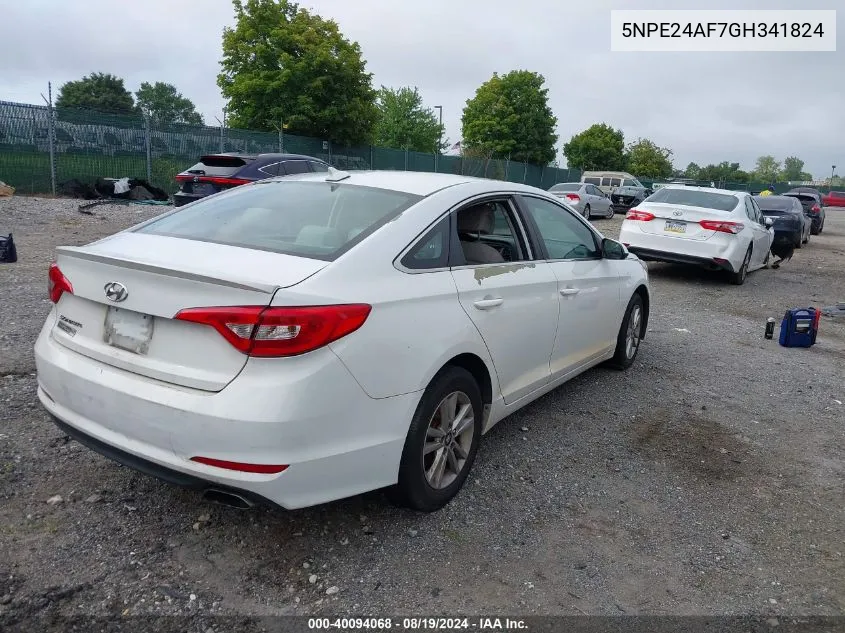 2016 Hyundai Sonata Se VIN: 5NPE24AF7GH341824 Lot: 40094068