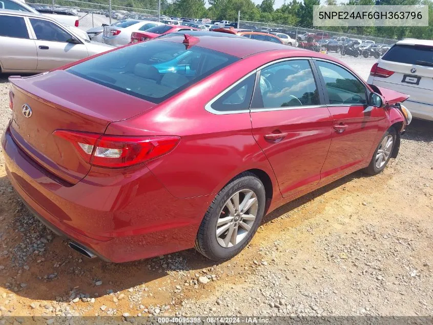 5NPE24AF6GH363796 2016 Hyundai Sonata Se