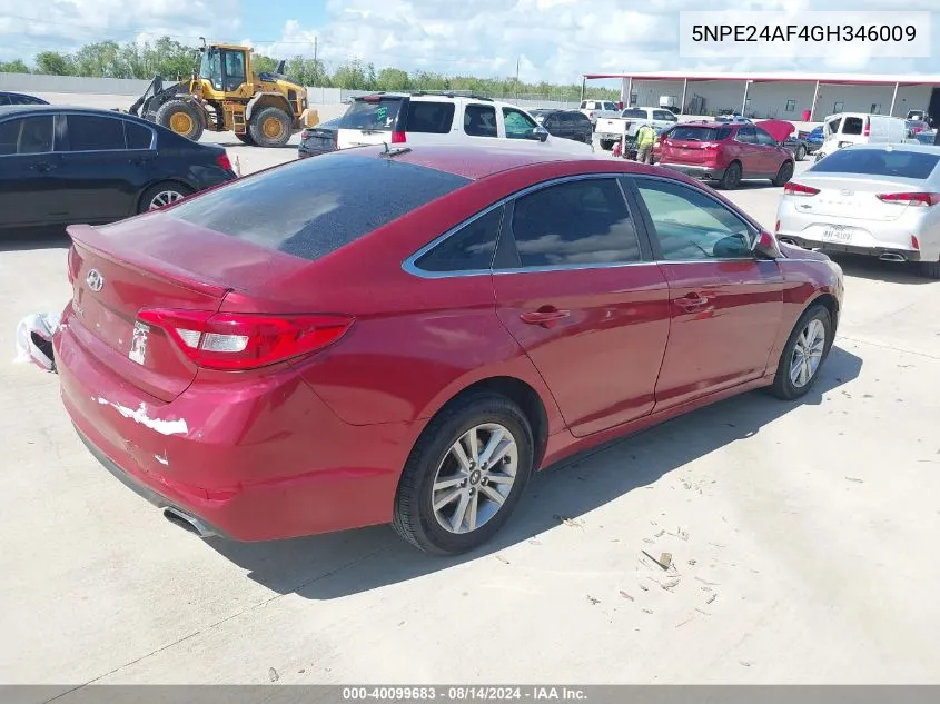 5NPE24AF4GH346009 2016 Hyundai Sonata Se